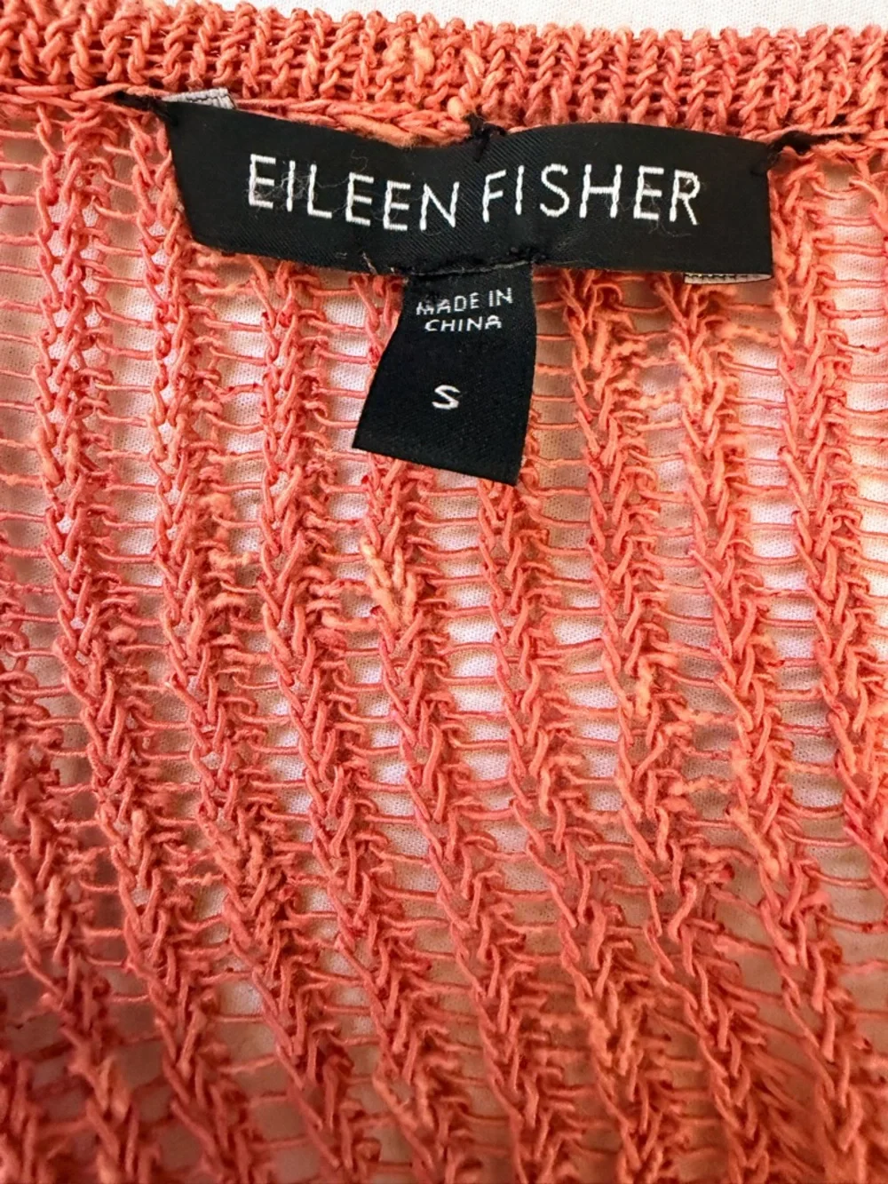 Eileen Fisher Coral Knit Asymmetrical Sweater Tunic Small Boho - Picture 8 of 8